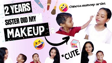 2 Years Old Sister Did My Makeup ️😂 Fun Makeup Challange Rani Munda Youtube