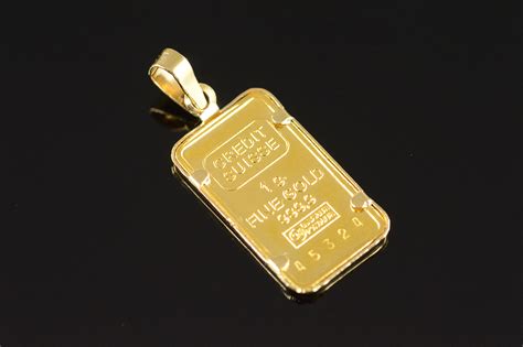 14K 1.3g 1 Gram .999 Pure gold Bar Yellow Gold Pendant | Property Room