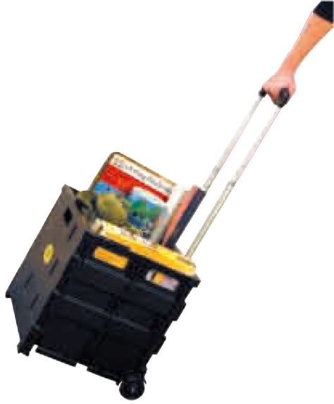 Easy Crate Rolling Foldable Plastic Crate With Telescopic Handle and ...