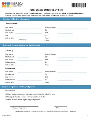 Fillable Online Ers Member Change Of Beneficiary Form Instructions Fax