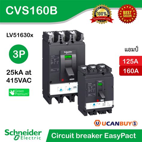 Schneider Circuit Breaker EasyPact CVS160B 25 KA At 415 VAC 125A