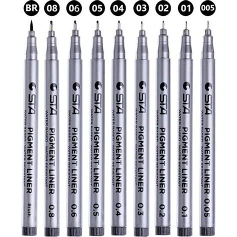 Fineliner Stylos Lot De 9 Feutres À Pointe Fine Noir Pour Croquis