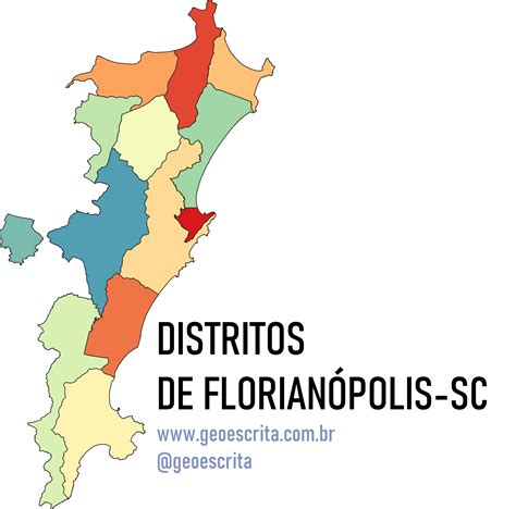 Distritos De Florian Polis Sc Mapa Edit Vel Para Powerpoint