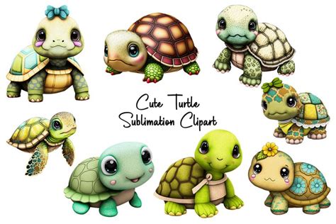 Cute Turtle Sublimation Clipart 2396032