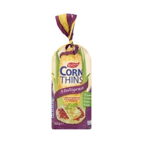 Calories In Real Foods Corn Thins Tasty Cheese Calcount