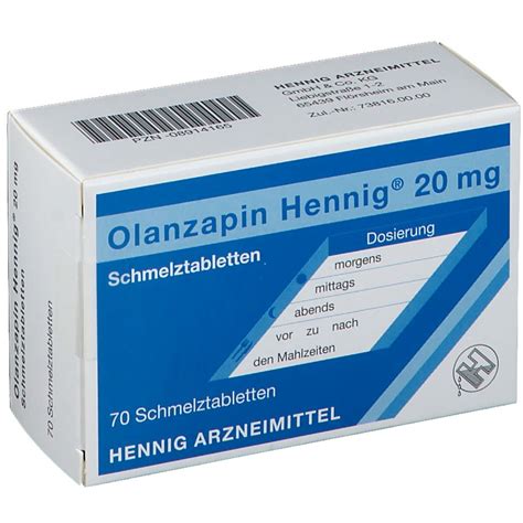 Olanzapin Hennig 20 Mg 70 St Mit Dem E Rezept Kaufen Shop Apotheke