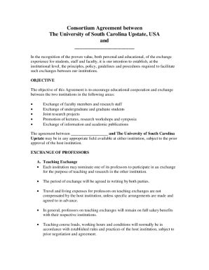 Fillable Online Consortium Agreement Between The University Of South