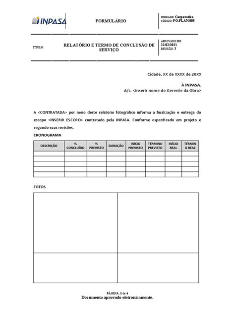 Conclusos Para O Relator Expedido Termo Com Conclusão - Relatorio e Termo de Conclusao de Servico | PDF | Business