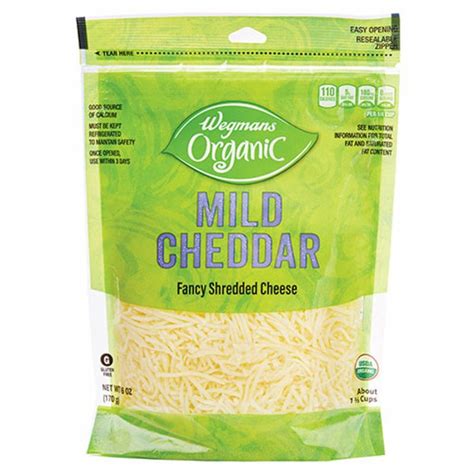 Wegmans Organic Mild Cheddar Fancy Shredded Cheese Wegmans