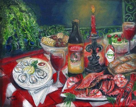 Seafood Soiree By Karryn Arthur Painting Seafood Art