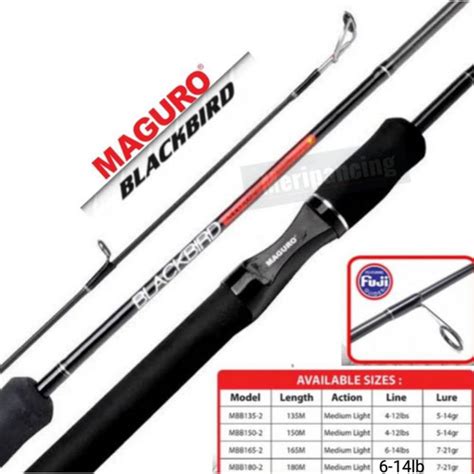 Jual Joran Maguro Blackbird Hitam Carbon Hollow Spinning Kolam