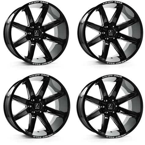 Set 4 24 Axe Wheels Artemis Gloss Black Milled 24x14 8x170 76mm For