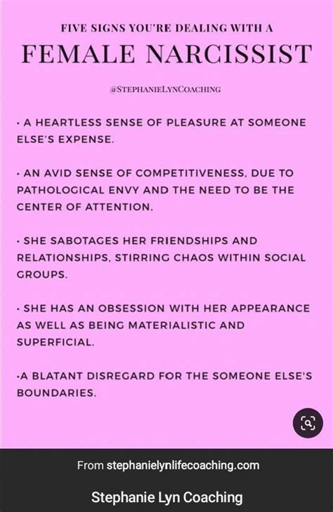 Common Traits Of A Female Narcissist Artofit