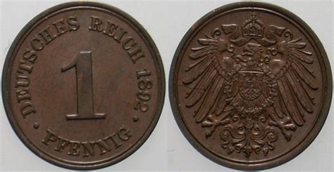 Kleinm Nzen Kaiserreich Pfennig F Grosser Adler Patina