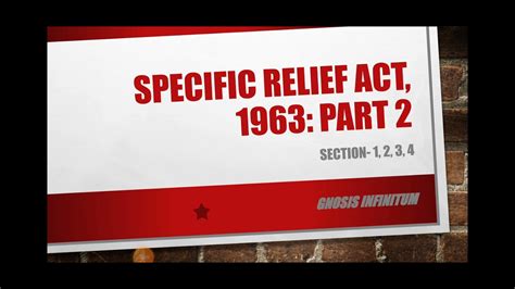 Specific Relief Act Part Section To Definitions Youtube