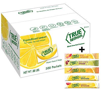 True Lemon Bulk Packets 500ct; plus 5 sticks of variety flavors ...