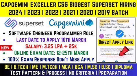 Capgemini Exceller Csg Biggest Superset Hiring 2024 Capgemini Off