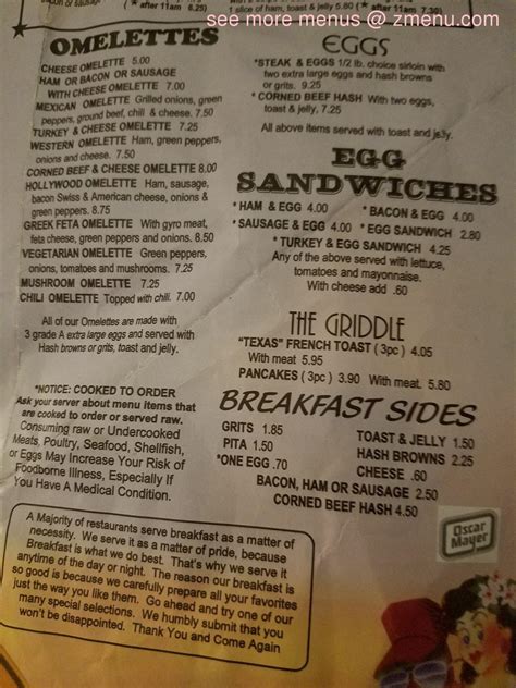 Menu at Hollywood Coney Island restaurant, Detroit, 20240 Grand River Ave