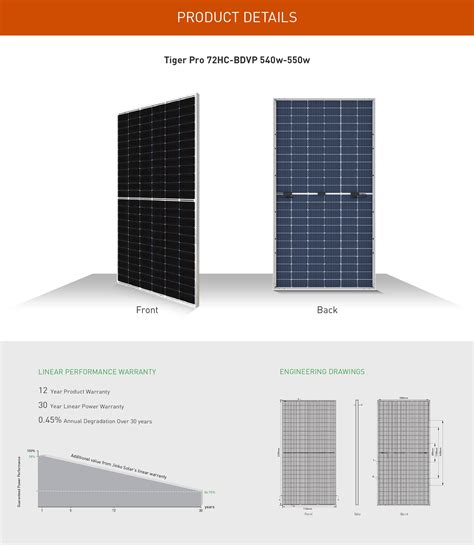 Jinko Solar Tiger Solar Panels 550w 555w 545w 540w Bifacial Pv Solar