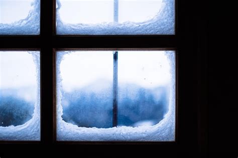 Premium Photo Close Up Of Snow Covered Window