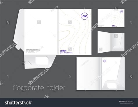 A4 Size Single Pocket Folder Mockup Stock Vector Royalty Free