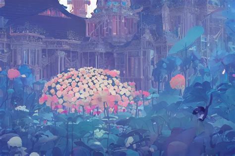 A Crystal Palace Surrounded Flower By Mamoru Hosoda Stable