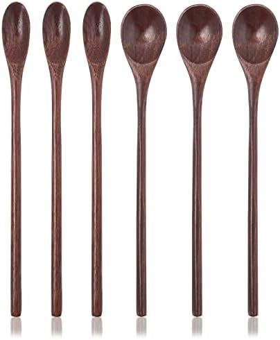 Wooden Spoons Pieces Inch Wood Soup Spoons For Eating Mixing