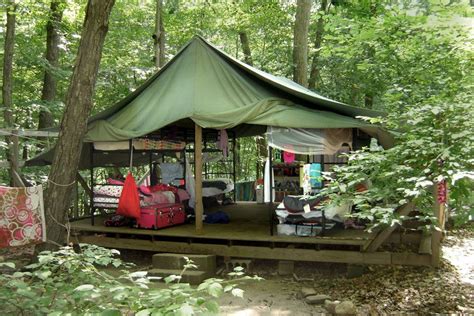 Girl Scout Camp Platform Tents With Bunk Beds And Foot Lockersoh Yes