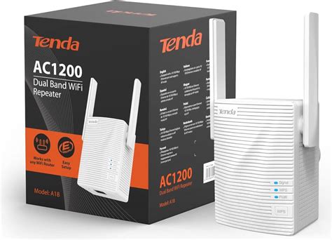 Tenda A18 AC1200 Dual Band WiFi Repeater With Ethernet Port UK Plug