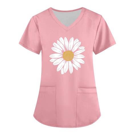 Ydkzymd Nursing Scrubs For Women Matching Sets Plus Size Sunflower