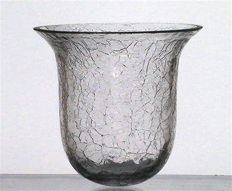 Hanging Candle Holder Crackle Cracked Glass Cup 3 875w X 3 75h Oos Hanging Candle Holder