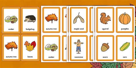 Autumn Pairs Matching Game Autumn Pairs Professor Feito