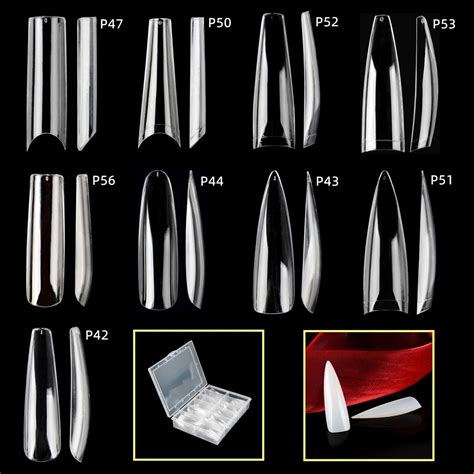 240pcs Xxl Extra Long False Nails Half Full Cover Tapered Coffin Stiletto Square Fake Nail