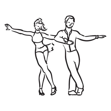 Ballroom Dancers Stroke Couple Png And Svg Design For T Shirts