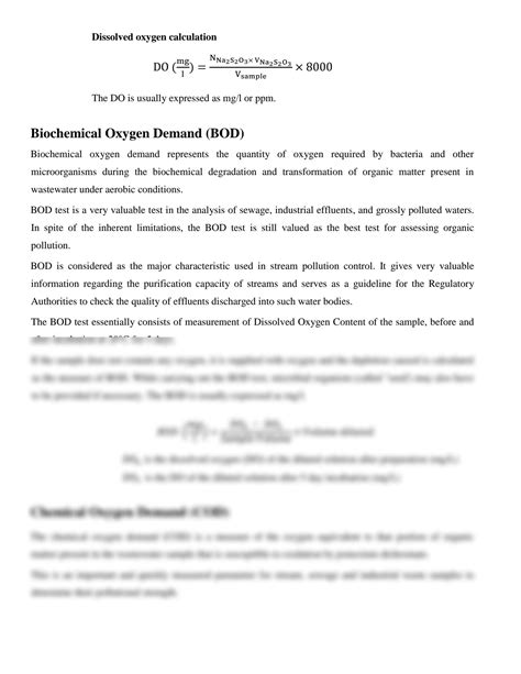 Solution Notes On Dissolve Oxygen And Their Types Studypool