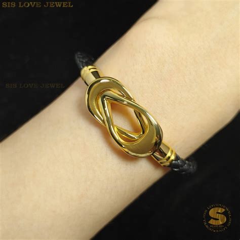 Sis Love Jewel 鈦鋼 18k 鍍金 Pu 皮革手鐲磁鐵鎖 Gelang Tangan 女士時尚首飾 H01 蝦皮購物