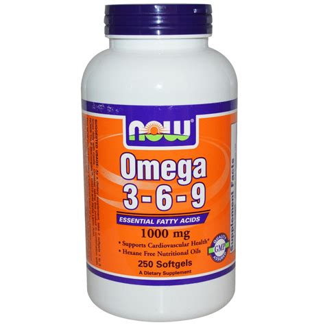 Omega 3-6-9 1000mg 250 SoftGels - Now Foods - supplement store ...