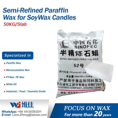 Sinopec Semi Refined Paraffin Wax 5254 For Soybean Wax Candles By