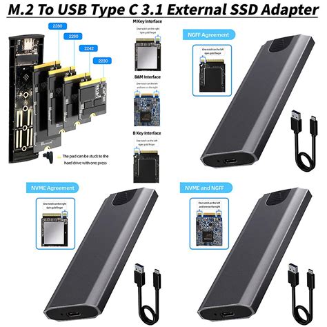 Nvme Ssd M Case Nvme Sata Dual Protocol M To Usb Type C Gbps