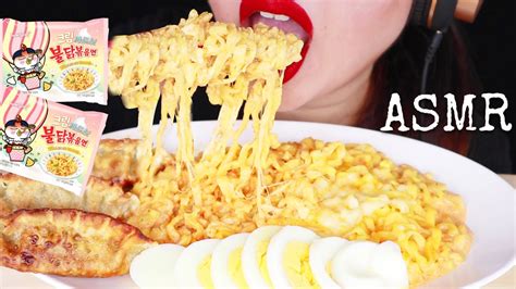 Asmr Cheesy Samyang Cream Carbo Noodles Dumplings Cooking Mukbang