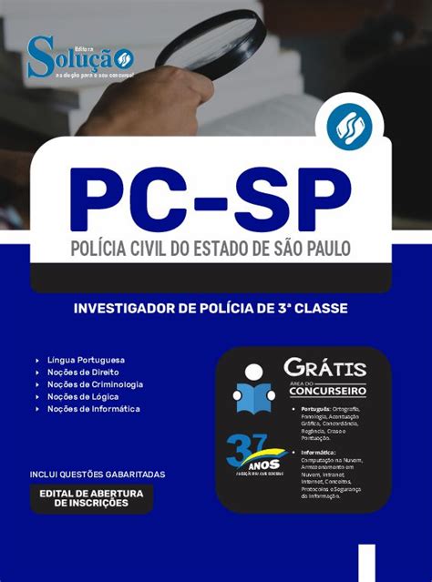 Kit Apostila PC SP 2023 Investigador de Polícia Caderno De Testes