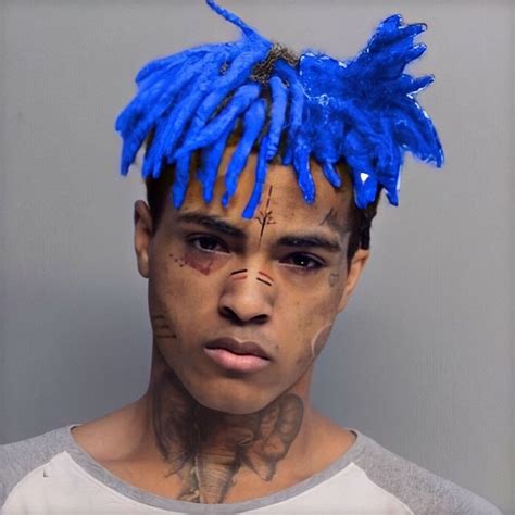 Xxxtentacion On Stage With Blue Hair