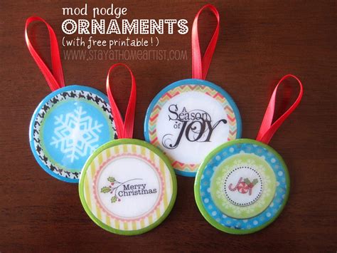 Stayathomeartist Mod Podge Ornaments With Free Printable