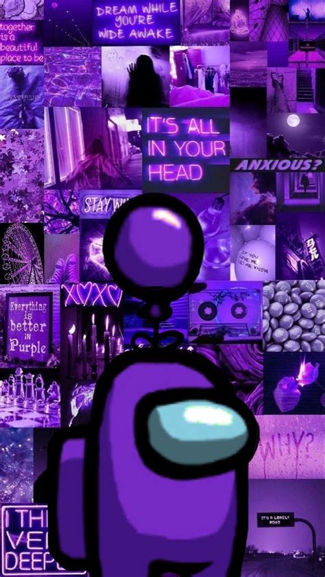 Purple Balloon Among Us Aesthetic Purple Black Phone Cute Disney