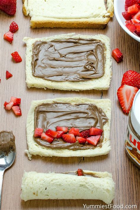 Strawberry Nutella French Toast Roll Ups – Recipe from Yummiest Food ...