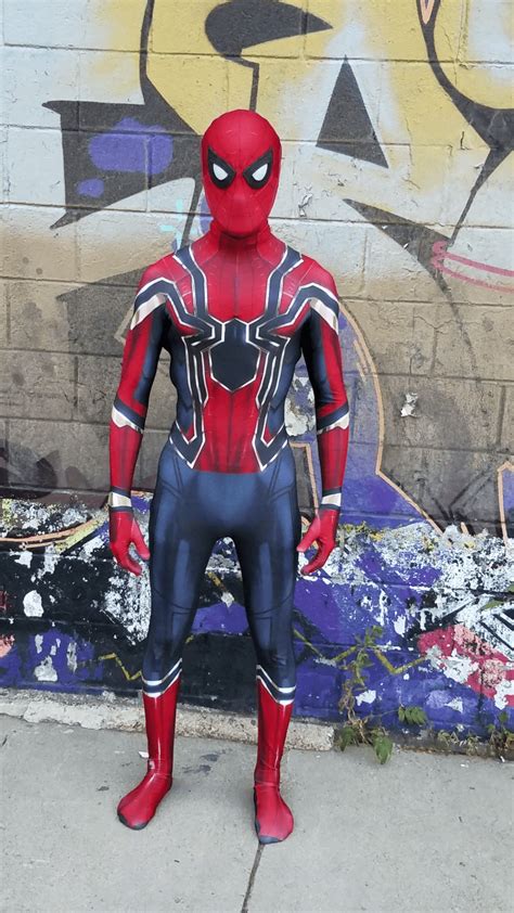 Spider Man Homecoming Cosplay Costume For Adults Detached Mask