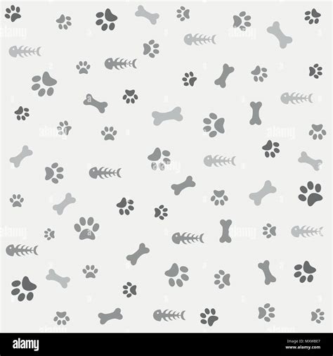 Background With Dog Paw Print And Bone Stock Vector Image And Art Alamy