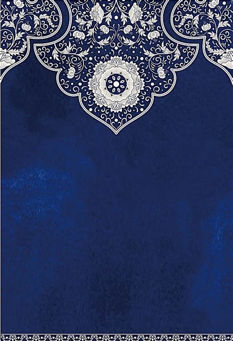 Intricate Blue and White Wedding Background