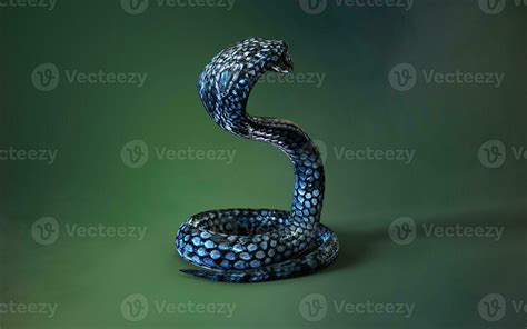 3d Illustration Blue color of King Cobra The World's Longest Venomous ...