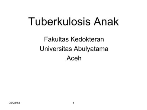 Tuberkulosis Anak Ppt